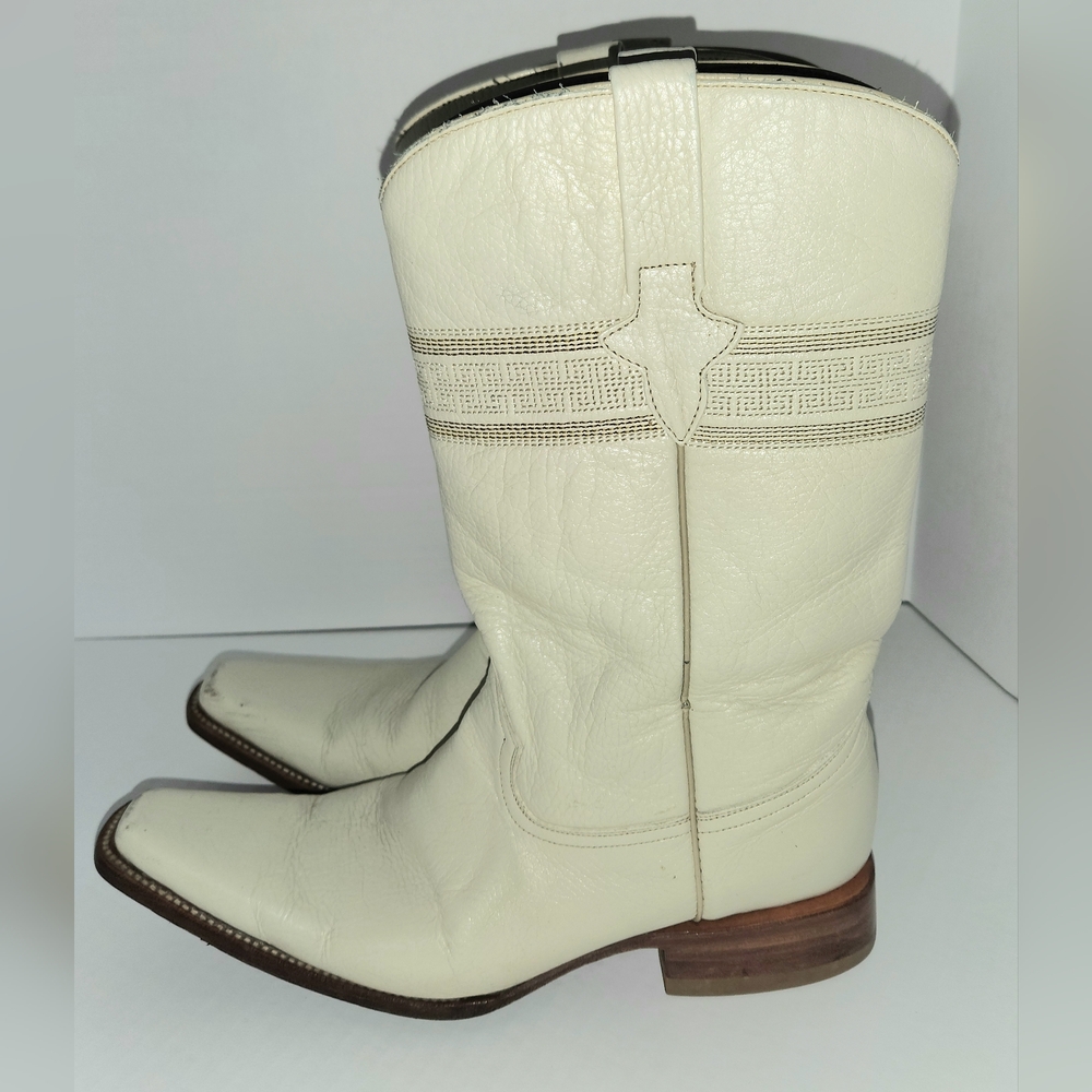 Dos De ORO Cowboy Boots Made In Mexico Cowhide Square Toe Western Size 8 us